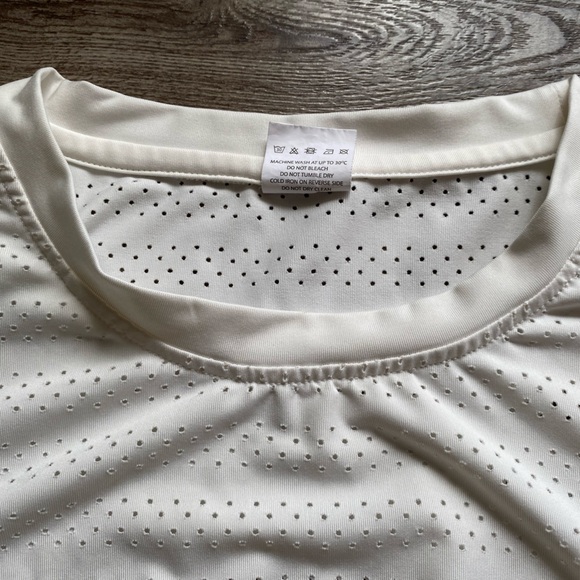 ZYIA Active Perforated Chill Long Sleeve Top White crew neck exercise top - Picture 5 of 10